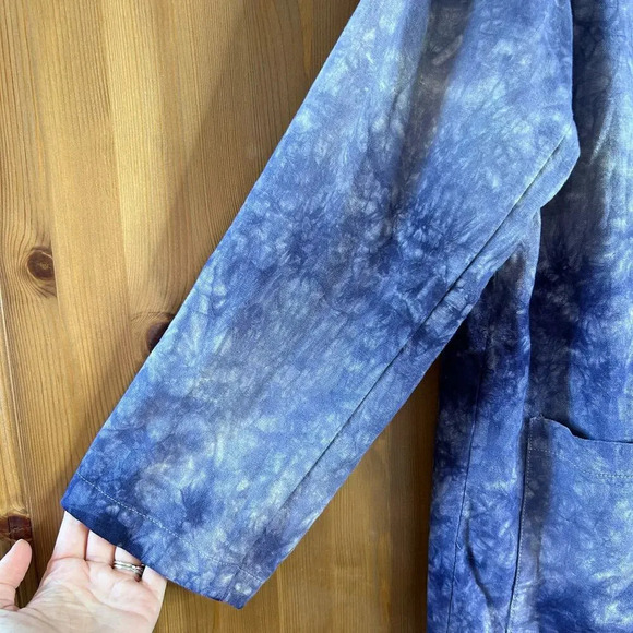 Anthropologie Amadi Hilde Shine Oversize Lightweight Tie Dye Linen Blazer Large - Picture 6 of 13